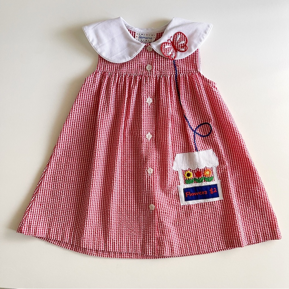Vintage Samara 🌸 Red & White Gingham Dress